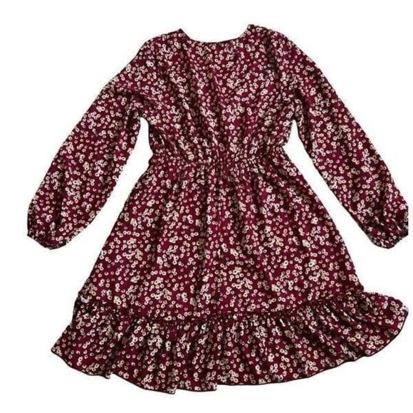 SHEIN Red Floral Dress Dress size L - Picture 5 of 6